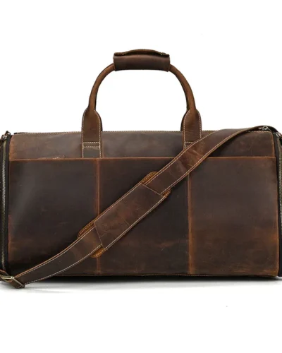 Men's 100% Elite luxury Crazy Horse Leather Business Travel Suit Bag