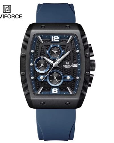 NAVIFORCE 8025 Barrel Mens Sports Quartz Waterproof Silicon Strap Watch