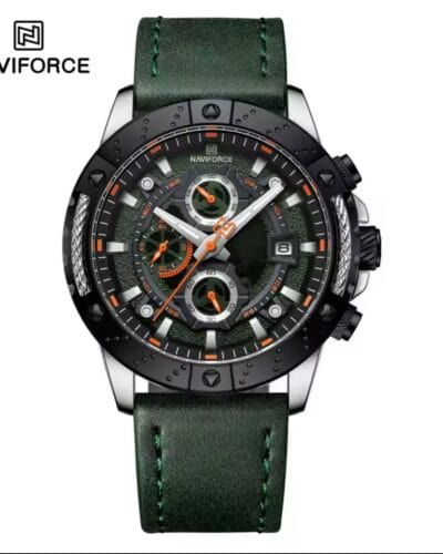 NAVIFORCE 8055 Luminous Waterproof Quartz Multifunction Chronograph Genuine Leather Watch