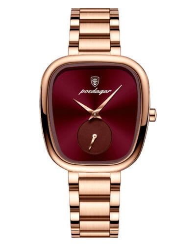 POEDAGAR 783 Elegant Rose Gold Stainless Steel Quartz Wristwatch for Women