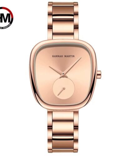 Hannah Martin 1251 Rose Gold Fashion Casual Wristwatch Bracelet