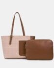 Chrisbella tote set handbag with a pouch fits 15-inch laptop